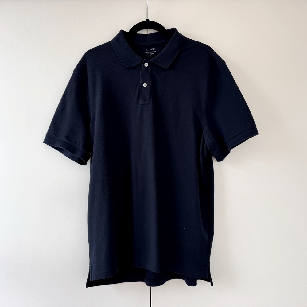 J.Crew Flex Pique Polo in Navy Blue